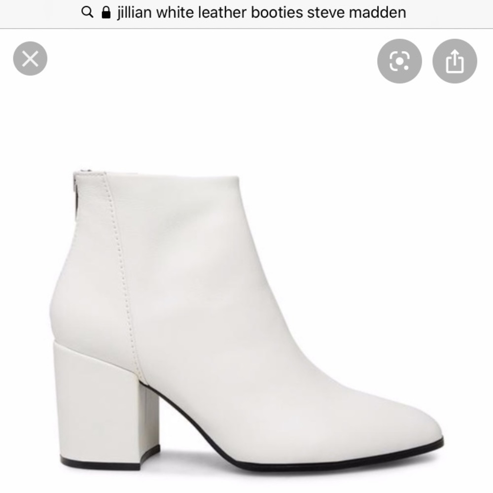 Steve Madden Jillian white leather booties
